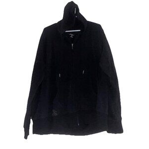 Eddie Bauer Womens Viscose Blend Zip Hoodie Jacket Sz XXL Black